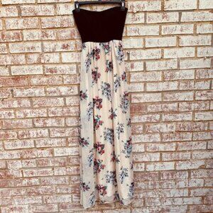 Bailey Blue strapless floral maxi dress size small